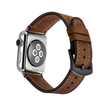 China FOR APPLE WATCH Knife Tail Leather Strap For Apple Watch 8 Series Se 6 5 4 44mm 40mm 40mm 38/41mm Belt Strap For Iwatch 7 Leather Watch Band for sale