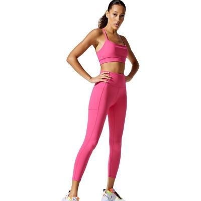 China Breathable GAZENLY New summer yoga wear women's high-end chest pad sleeveless vest gym running tight pants two sets for sale