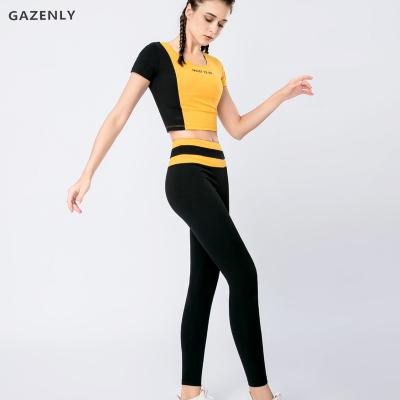 China Breathable GAZENLY Women yoga leggings running workout clothing yoga suit top sports wear gym fitness set for sale