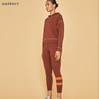 China Breathable GAZENLY Tracksuits For Women With Pullover Hoodies and Jogging Pants Cotton Made Sports Wear Tracksuits Yoga Set for sale