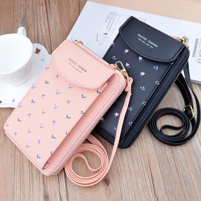 China Anti-theft Printing Wallet Shoulder Women Leather Purses 2021 for sale