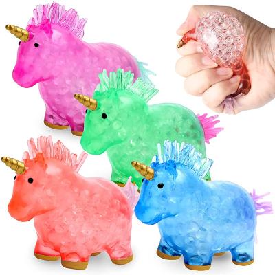 China Toy Unicorn Squeeze Stress Balls Toys Soft Sensory Relaxation and Anti-Anxiety for Kids and Adults Water Beads Squishy Balls for sale