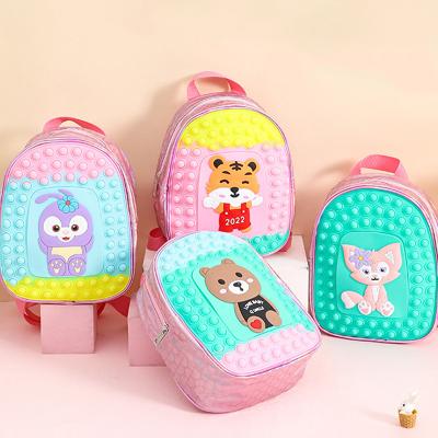 China Hot Sale PORTABLE Busy Person Toys School Book Backpack Toddler Pop It Bag for Girls for sale