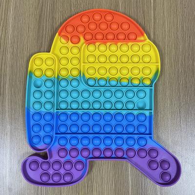 China Cheap Single Push Bubble Fun Doll Noise Silicone Selling Sensory Toys For Kids Rainbow Busy Person Toys for sale