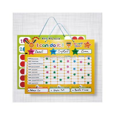 China 2018 Hot Selling Funny Educational Toy Durable Teaching Resources Hanging EN71 Responsibility Yellow Star Chart Magnetic Toy For Kids for sale