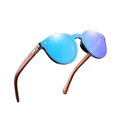 China Retro Vintage Wooden Sunglasses Fashion Sunglasses Leopard Frame Round Wood Shades Bamboo Men's Sunglasses Wholesale In China for sale