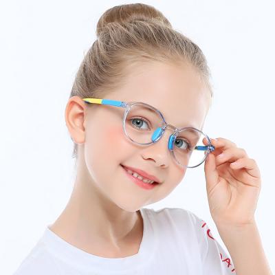 China For Kids Hot Sale Light Filter Girls Computer Blue Soft Flexible Recycling Round Game Glasses Eyeglasses Optical Sight Monocle for sale