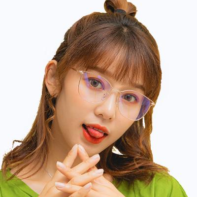 China Optical Frame Fashion Glass Frame Trend Personality Square Metal Glasses Frames Optical Custom Eye Glasses for sale