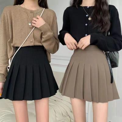 China Breathable Women Fashion High Waist Summer Mini Female One Button Quilting Line Lower Girls Dance Satin Ladies Pleated Skirt for sale