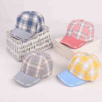 China High Quality COMMON Plaid Fashion Cotton Children Dad Hats Child Hat Baseball Cap for sale