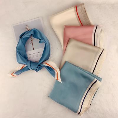 China 2021 Hot Selling Women Ladies Silk Satin Square Scarves for sale