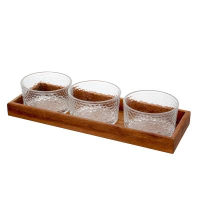 China Hotel Restaurant Home Oak Wood Serving Tray Set for sale