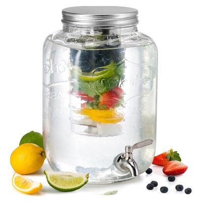 China Home Party Bestseller High Quality Glass Barrel Beverage Dispenser With Cork And Tap for sale