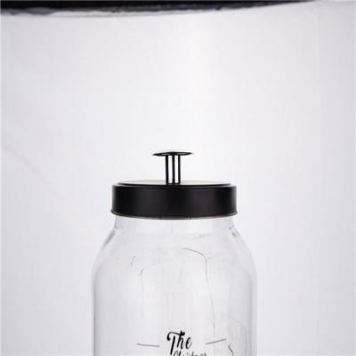 China Modern Fancy Decorative Glass Jar Dry Food Storage Canister With Airtight Lid for sale