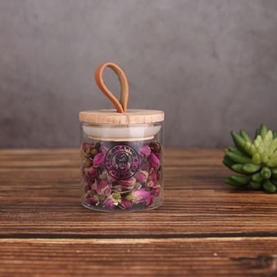 China Sustainable Borosilicate Glass Storage Jar With Bamboo Lid For Tube Shaped Storage Glass Jar For Spice Glass Jar With Bamboo Lid for sale