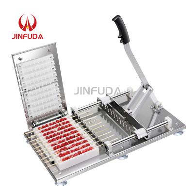 China Hotels wholesale price stainless steel mutton kebab kebab machine/manual bamboo satay machine/Beef BBQ meat skewer twine making machine for sale