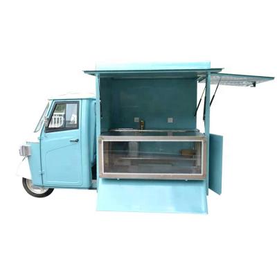 China Piaggio monkey street tricycle ice cream cart 3 wheel mobile food truck electric food trailer vegetable processing factory for sale for sale