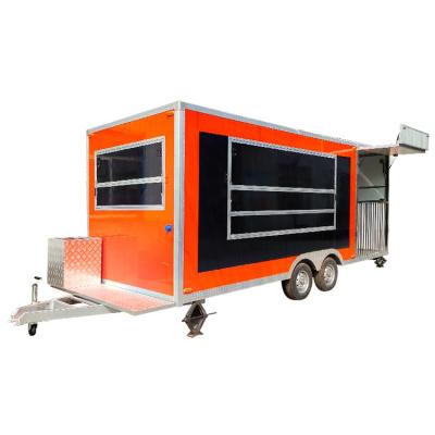 China New Design Vegetable Processing Factory Street Food Vending Carts Catering Trailer With Barrier Fast Food Truck For Sale for sale