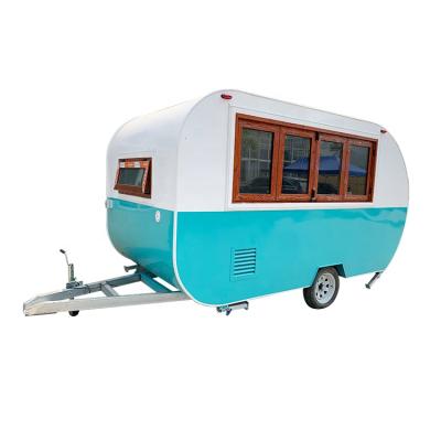 China Vegetable Processing Plant Customized Outdoor Enclosed Mobile Food Trailer Fiberglass Food Trailer Dining Serving Food Cart For Sale for sale