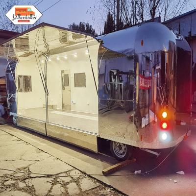 China Brilliant vegetable processing factory airstream food truck trailer for commercial fast food cafe cart/bbq trailer for sale for sale