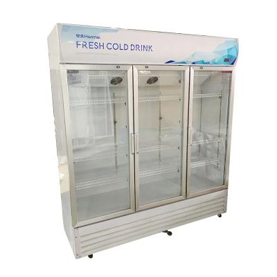 China Upright Commercial Beer Fridge Showcase Refrigerators Single-temperature Energy Display Glass Bottle Cooler for sale