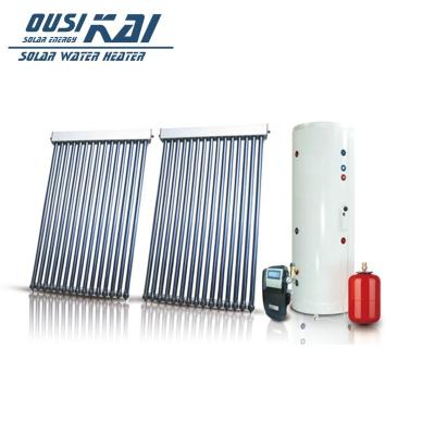 China Hotel Water Geyser Heat Pipe Solar Vacuum Tube Water Heater System for sale