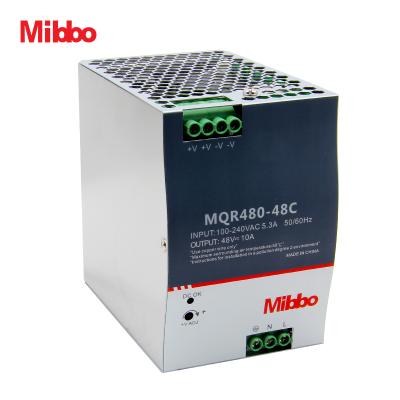 China MQR-480W 48V DC 10A smps ultra-thin and adjustable industrial din rail switching power supply for motor vehicle production for sale