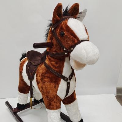 China Ride On Toy 2021 Plush Rocking Horse Ride on with Realistic Sounds Moving Mouth & Tail for sale