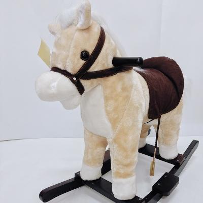 China Ride On Playful Toy 2021EN71 Plush Wooden Horse For Baby Document Toy for sale