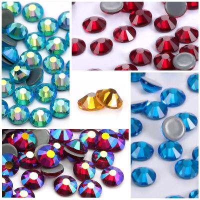 China Fake Flatback Hotfix Crystal Glass Stone, Round Gems DMC Flatback Hot Fix Crystal Stones For Clothing Crafts for sale