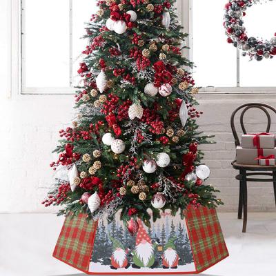 China Wholesale Plaid Printed Christmast Ornament Christmas Tree Rudolph Lattice Printing Rudolph Tree Bottom Box Decoration for sale