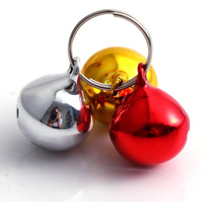 China 24pcs/bag China Gold Silver Colored Bell With Ring 14mm R13mm Christmas Jingle Bell Keychain for sale