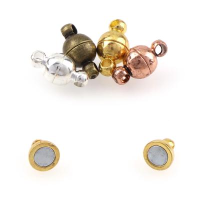 China 5pc 3 Colors Popular Strong Magnetic Ball Metal 6mm Magnetic Clasps For Necklace Bracelet Chain Hook Jewelry Findings for sale