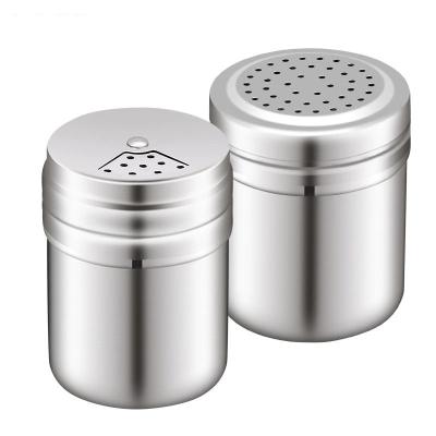 China Sustainable Rotating Cover Barbecue Salt Sugar Bottle Shaker Pepper Seasoning Can Home Kitchen Cooking Instruments Stainless Steel Spice Pot for sale