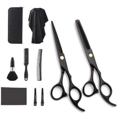 China Scissors Hair Thinning Scissors Set Hairdressing Scissors Kit Hair Clipper Razor Thinning Home Cutting Scissors Hairdresser Haircut Set 10pcs for sale