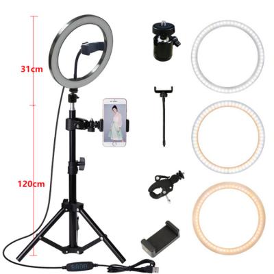 China Photogrphy ring light 10 inch led ring light Dimmable led photography ringlight lamp 2200-12000K 12W for makeup for sale