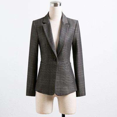 China 2020 Anti-wrinkle women's coat casual fashion business wear women's clothing plaid suit charming office workers for sale