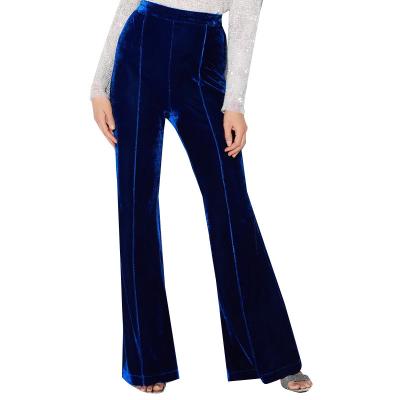 China Anti-wrinkle spring and summer women's fashion casual velor trumpet pants refine high waist pants for sale