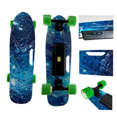 China Maple deck+aluminum trucks+pu wheels 11km/h 4 Wheel Electric Skateboard Motor Control Remote Wireless Longboard Scooter for sale