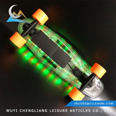 China PC deck+aluminum trucks+pu wheels+led lights+speaker& 15KM bluetooth Depends Driving 2AH Off Road Electric Skateboard Malaysia for sale