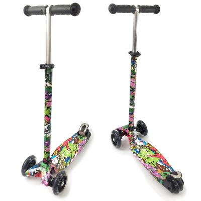 China Hot Selling PU Wheel No Kick Folding Scooter For Kids 3 Wheels With Led Lights for sale