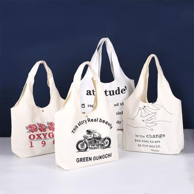 China 100% Eco-friendly Promotional Advertising Customs Printed Logo Recycle Organic Grocery Cotton Canvas Tote Shopping Bag for sale