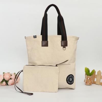 China 100% High Quality Eco-friendly Cotton Canvas Tote Bags Canvas Tote Bags With Leather Handle Shopping Bag for sale