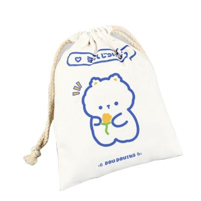 China Eco cotton custom promotional drawstring bag with small and large size logo printing bag cloth bag package, for sale