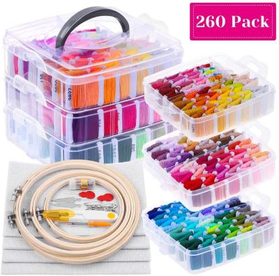 China China Embroidery Floss Kit For Beginners With Organizer, Shynek 260 Pcs Stitch Supplies Embroidery Starter Kit Include 204 Cross Color for sale