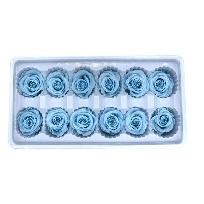 China Rose Yunnan Factory Wholesale Natural Fresh Roses In Box Rose Head For Wedding Preserved By 3-4cm for sale