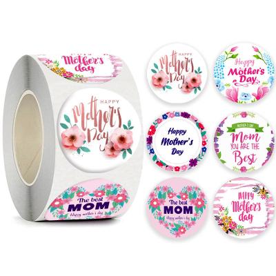 China 500pcs Amazon Top Wholesale Mother's Day Rolls Happy Gift Stickers Envelope Sealing Sealing Sticker Hot Adhesive Stickers For Gifts for sale