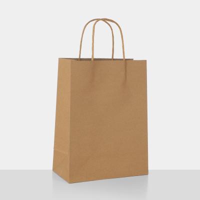 China Recycled Materials Kraft Paper LOGO Design Custom Handbag For Shopping Environmentally Friendly Packaging Bag for sale