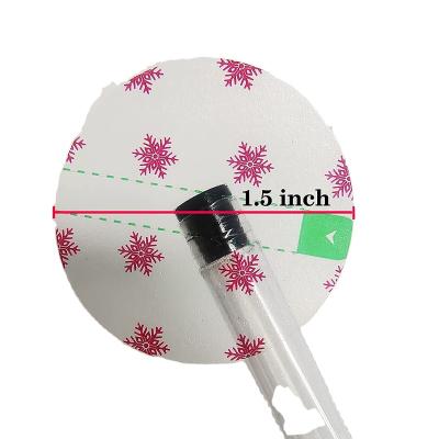 China Waterproof 1.5 Inch Snowflake Round Removable Circle Wafer Stickers Clear Retail Tamper-Evident Package Seals Stickers For Mail for sale