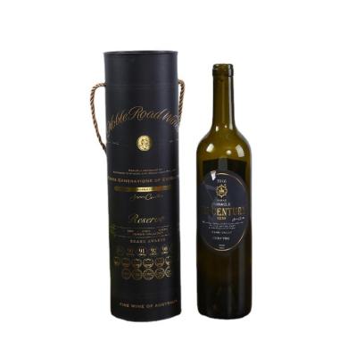 China Biodegradable Wine Paper Tube Custom Printed Round Box Wine Bottle Paper Tube Packaging for sale